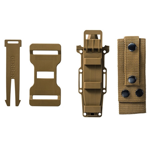 Gerber StrongArm Fixed Blade - 4.8" 420HC Black Plain Blade, Coyote Brown Glass Filled Nylon Handles - 30-001058 Gerber StrongArm Fixed Blade - 4.8" 420HC Black Plain Blade, Coyote Brown Glass Filled Nylon Handles - 30-001058