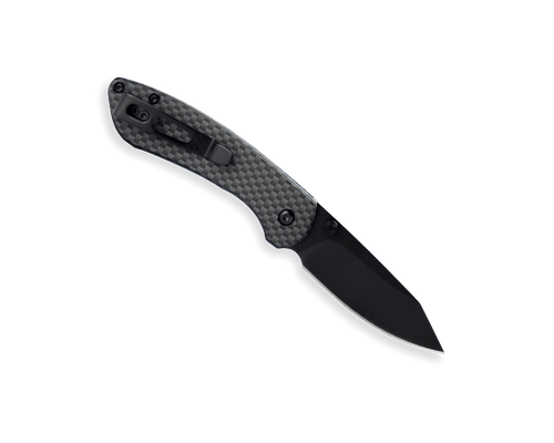 Buck 743 Mini Sovereign Button Lock Folding Knife - 2.625" Black TiNi Modified Clip Point Blade, Carbon Fiber Handles - 13808 Buck 743 Mini Sovereign Button Lock Folding Knife - 2.625" Black TiNi Modified Clip Point Blade, Carbon Fiber Handles - 13808