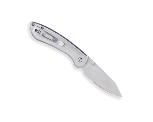 Buck 743 Mini Sovereign Button Lock Folding Knife - 2.625" Stonewashed Modified Clip Point Blade, Stainless Steel Handles - 13810 Buck 743 Mini Sovereign Button Lock Folding Knife - 2.625" Stonewashed Modified Clip Point Blade, Stainless Steel Handles - 13810