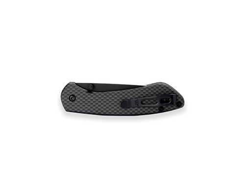 Buck 744 Sovereign Button Lock Folding Knife - 3.225" Black TiNi Modified Clip Point Blade, Carbon Fiber Handles - 13812 Buck 744 Sovereign Button Lock Folding Knife - 3.225" Black TiNi Modified Clip Point Blade, Carbon Fiber Handles - 13812