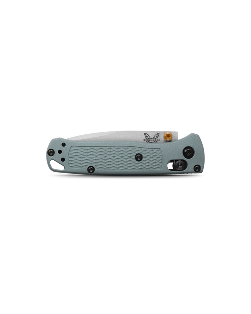 Benchmade Seasonal Mini Bugout AXIS Folding Knife - 2.82" S30V Crushed Silver Cerakote Plain Blade, Sage Green Grivory Handles Benchmade Seasonal Mini Bugout AXIS Folding Knife - 2.82" S30V Crushed Silver Cerakote Plain Blade, Sage Green Grivory Handles