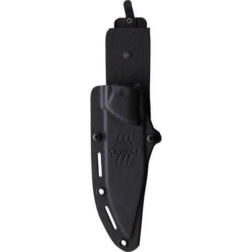 Attleboro Knives The Attleboro Fixed Blade - 4.5" Black Cerakote S35VN Drop Point Blade, Black Canvas Micarta Handles, Black Boltron Sheath Attleboro Knives The Attleboro Fixed Blade - 4.5" Black Cerakote S35VN Drop Point Blade, Black Canvas Micarta Handles, Black Boltron Sheath