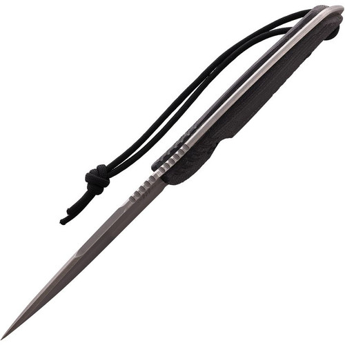 Attleboro Knives The Attleboro Fixed Blade - 4.5" Stonwashed S35VN Drop Point Blade, Black Canvas Micarta Handles, Black Boltron Sheath Attleboro Knives The Attleboro Fixed Blade - 4.5" Stonwashed S35VN Drop Point Blade, Black Canvas Micarta Handles, Black Boltron Sheath