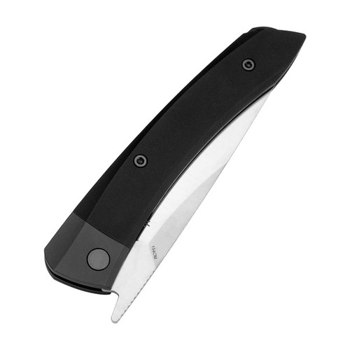 Kizer Knives Vanguard Series Momo Liner Lock Front Flipper Knife - 4.17" 154CM Satin Drop Point Blade, Black Aluminum Handles - V4663C1 Kizer Knives Vanguard Series Momo Liner Lock Front Flipper Knife - 4.17" 154CM Satin Drop Point Blade, Black Aluminum Handles - V4663C1