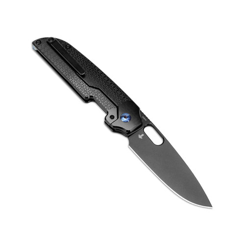 Kizer Knives Varatas Front Flipper Knife - 3.27" S35VN Black Drop Point Blade, Black 3D Machined Titanium Handles, Chidori Accents, Frame Lock - Ki3637A2 Kizer Knives Varatas Front Flipper Knife - 3.27" S35VN Black Drop Point Blade, Black 3D Machined Titanium Handles, Chidori Accents, Frame Lock - Ki3637A2