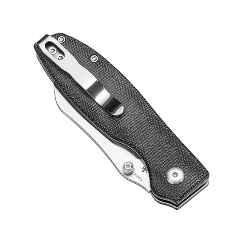 Kizer Knives Vanguard Series Cryptid Button Lock Folding Knife - 2.95" 154CM Stonewashed Reverse Tanto Blade, Black Micarta Handles, Reversible Clip - V3657C1 Kizer Knives Vanguard Series Cryptid Button Lock Folding Knife - 2.95" 154CM Stonewashed Reverse Tanto Blade, Black Micarta Handles, Reversible Clip - V3657C1