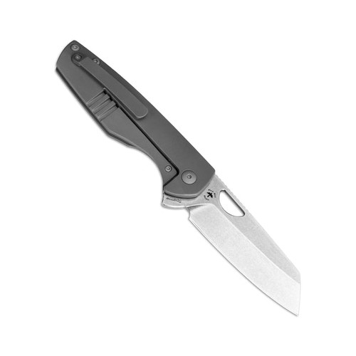 Kizer Knives Sparrow Frame Lock Flipper Knife - 3.27" CPM-S35VN Stonewashed Reverse Tanto Sheepsfoot Blade, Contoured Titanium Handles - Ki3628A1 Kizer Knives Sparrow Frame Lock Flipper Knife - 3.27" CPM-S35VN Stonewashed Reverse Tanto Sheepsfoot Blade, Contoured Titanium Handles - Ki3628A1