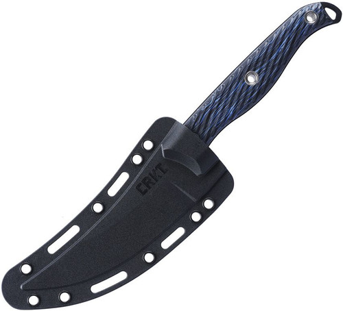 CRKT 2709B Clever Girl Fixed Blade Knife - 4.6" SK5 Black Blade w/ Veff Serrations, Black and Blue G10 Handles, Thermoplastic Sheath CRKT 2709B Clever Girl Fixed Blade Knife - 4.6" SK5 Black Blade w/ Veff Serrations, Black and Blue G10 Handles, Thermoplastic Sheath