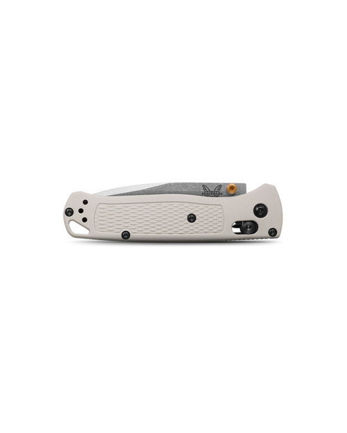 Benchmade Bugout AXIS Folding Knife - 3.24" S30V Satin Plain Blade, Tan Grivory Handles, Gold Accents - 535-12 Benchmade Bugout AXIS Folding Knife - 3.24" S30V Satin Plain Blade, Tan Grivory Handles, Gold Accents - 535-12