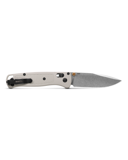 Benchmade Bugout AXIS Folding Knife - 3.24" S30V Satin Plain Blade, Tan Grivory Handles, Gold Accents - 535-12 Benchmade Bugout AXIS Folding Knife - 3.24" S30V Satin Plain Blade, Tan Grivory Handles, Gold Accents - 535-12