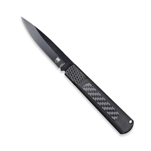 Cobratec GIDEON Hidden Release Auto Folding Knife - 3" 154CM Black Blade, Black Handles with Carbon Fiber Insert