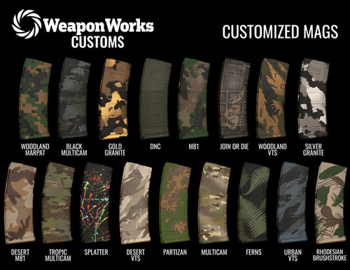 Weapon Works Custom Cerakoted PMAG Gen 2 MOE - Splatter Cerakote Finish