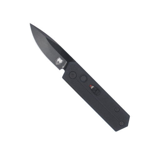 CobraTec Knives Stinger AUTO Folding Knife - 1.9" D2 Black Blade, Black G10 Handles