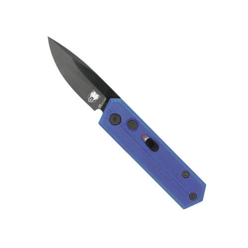 CobraTec Knives Stinger AUTO Folding Knife - 1.9" D2 Black Blade, Purple G10 Handles