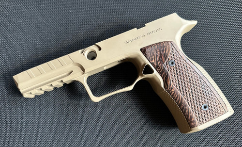 Sharps Bros Improved Grip Module for the P320 - Wenge Wood Grips, Flat Dark Earth Finish
