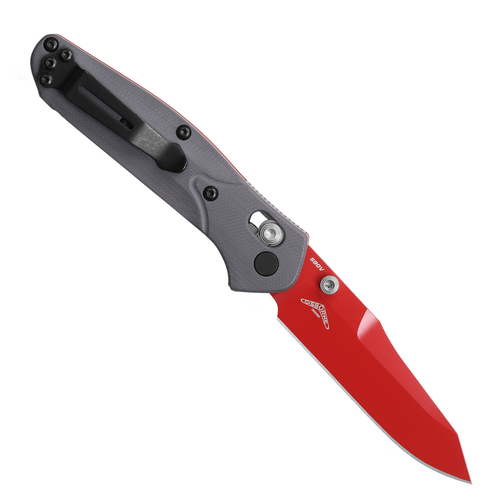 Benchmade SHOT Show 2024 Exclusive Mini Osborne Folding Knife - 2.92" CPM-S90V Red Plain Blade, Gray G10 Handles, AXIS/Crossbar Lock - 945RD-2401 Benchmade SHOT Show 2024 Exclusive Mini Osborne Folding Knife - 2.92" CPM-S90V Red Plain Blade, Gray G10 Handles, AXIS/Crossbar Lock - 945RD-2401