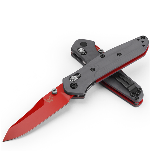 Benchmade SHOT Show 2024 Exclusive Mini Osborne Folding Knife - 2.92" CPM-S90V Red Plain Blade, Gray G10 Handles, AXIS/Crossbar Lock - 945RD-2401 Benchmade SHOT Show 2024 Exclusive Mini Osborne Folding Knife - 2.92" CPM-S90V Red Plain Blade, Gray G10 Handles, AXIS/Crossbar Lock - 945RD-2401