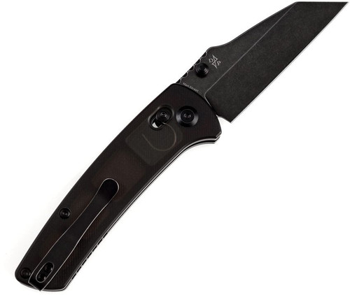 Kansept Knives Main Street Folding Knife - 3.5" 154CM Wharncliffe Black Stonewashed Blade, Brown Semi-Transparent Acrylic Handled, Crossbar Lock - T1015V8 Kansept Knives Main Street Folding Knife - 3.5" 154CM Wharncliffe Black Stonewashed Blade, Brown Semi-Transparent Acrylic Handled, Crossbar Lock - T1015V8