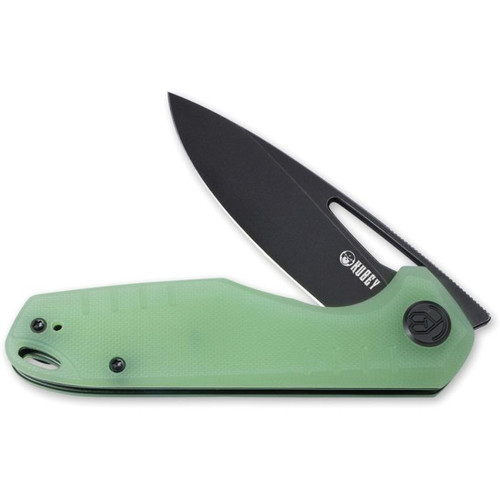 Kubey Knives Doris Front Flipper Knife - 3.27" D2 Black Stonewashed Drop Point Blade, Natural (Jade) G10 Handles, Liner Lock - KU324B Kubey Knives Doris Front Flipper Knife - 3.27" D2 Black Stonewashed Drop Point Blade, Natural (Jade) G10 Handles, Liner Lock - KU324B