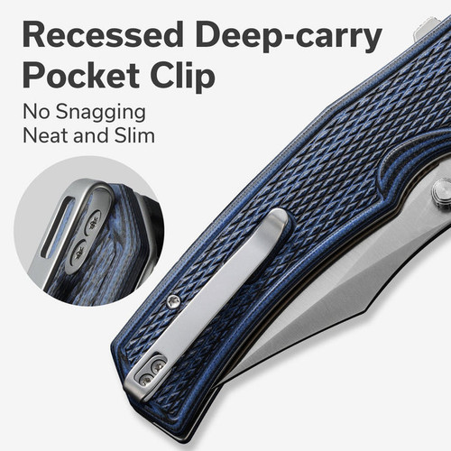 CIVIVI Knives Vexillum Liner Lock Flipper Knife - 3.81" Nitro-V Satin Clip Point Blade, Milled Blue/Black G10 Handles - C23003D-3 CIVIVI Knives Vexillum Liner Lock Flipper Knife - 3.81" Nitro-V Satin Clip Point Blade, Milled Blue/Black G10 Handles - C23003D-3