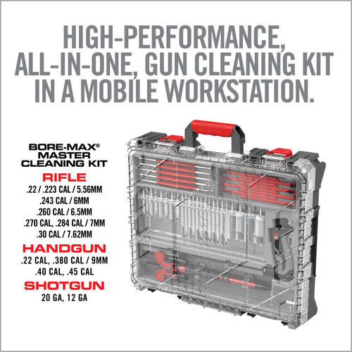 Real Avid Bore Max Master Cleaning Kit and Mobile Work Station - Compatible with .22 Cal-12 Gauge Real Avid Bore Max Master Cleaning Kit and Mobile Work Station - Compatible with .22 Cal-12 Gauge