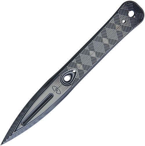 VZ Grips Executive Non-Detectable Dagger - 3.25" Black and Gray Solid G10 Dagger, Leather Belt Sheath, Non-Permissive Environments