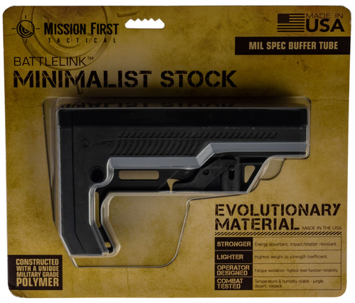 Mission First Tactical BMSMILEXD Battlelink Extreme Duty Minimalist Stock Collapsible Black Synthetic for AR-15, M16, M4 with Mil-Spec Tube (Tube Not Included)