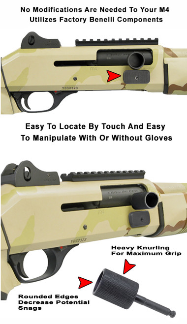 GG&G Inc. Benelli M4 Tactical Bolt Release Pad - Black GG&G Inc. Benelli M4 Tactical Bolt Release Pad - Black