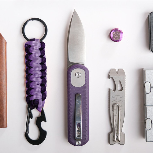 Vosteed Cutlery Corgi Pup Trek Folding Knife - 2.37'' S35VN Drop Point Blade, Purple G10 Handle, Trek Lock Vosteed Cutlery Corgi Pup Trek Folding Knife - 2.37'' S35VN Drop Point Blade, Purple G10 Handle, Trek Lock
