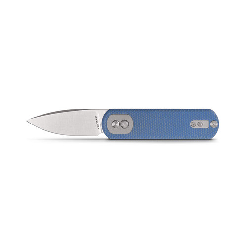 Vosteed Cutlery Corgi Pup Trek Folding Knife - 2.37'' 14C28N Drop Point Blade, Blue Micarta Handle, Trek Lock