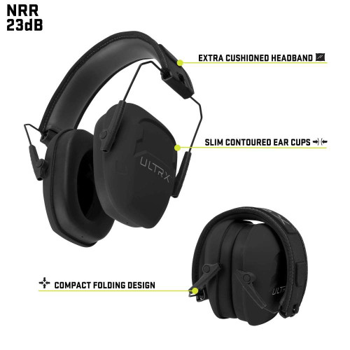 Allen ULTRX Shield Passive Earmuffs - NRR 23dB, Midnight Gray Allen ULTRX Shield Passive Earmuffs - NRR 23dB, Midnight Gray