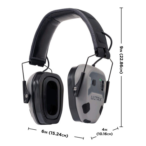 Allen ULTRX Bionic Fuse Bluetooth Electronic Earmuff - NRR 22dB, Bluetooth 5.3, Rechargeable, Rubberized Protective Coating, Cement Gray Allen ULTRX Bionic Fuse Bluetooth Electronic Earmuff - NRR 22dB, Bluetooth 5.3, Rechargeable, Rubberized Protective Coating, Cement Gray