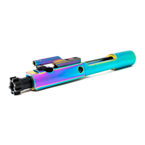 Faxon Firearms 5.56NATO Chameleon PVD Bolt Carrier Group - Fits AR-15, Titanium Nitride PVD Coated Bolt Carrier and Gas Key, Gold, Rainbow PVD Finish Faxon Firearms 5.56NATO Chameleon PVD Bolt Carrier Group - Fits AR-15, Titanium Nitride PVD Coated Bolt Carrier and Gas Key, Gold, Rainbow PVD Finish
