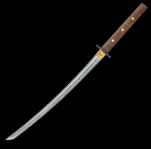 United Cutlery Shikoto Tigerwood Wakizashi - 33" Overall Length, 22" T10 Carbon Steel Blade, Tigerwood Scales and Scabbard United Cutlery Shikoto Tigerwood Wakizashi - 33" Overall Length, 22" T10 Carbon Steel Blade, Tigerwood Scales and Scabbard