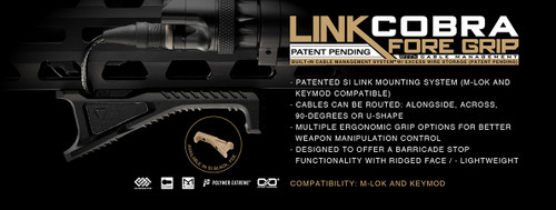 Strike Industries MLOK LINK Cobra Fore Grip with Cable Management - Flat Dark Earth Strike Industries MLOK LINK Cobra Fore Grip with Cable Management - Flat Dark Earth