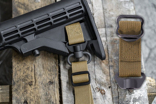 GrovTec GTSL357 Sling Tail Buttstock Push Button Base Adapter - Coyote Brown GrovTec GTSL357 Sling Tail Buttstock Push Button Base Adapter - Coyote Brown