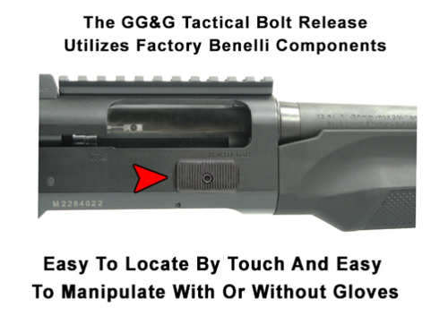 GG&G Inc. Tactical Bolt Release Pad for the Benelli M1, M2 and M3 Tactical Shotguns - Black GG&G Inc. Tactical Bolt Release Pad for the Benelli M1, M2 and M3 Tactical Shotguns - Black