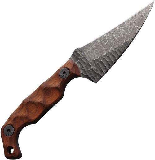 Stroup Knives Mini  Mod 2 Fixed Blade - 3" 1095HC Blade, Sculpted Rosewood Handles, Kydex Sheath