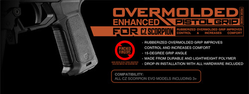 Strike Industries Overmolded Enhanced Pistol Grip for CZ Scorpion - Black Strike Industries Overmolded Enhanced Pistol Grip for CZ Scorpion - Black