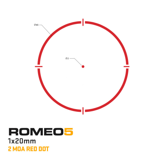 Sig Sauer ROMEO 5XDR GEN II Red Dot - 2 MOA Dot with 65 MOA Circle, Includes M1913 Mount, Matte Black Sig Sauer ROMEO 5XDR GEN II Red Dot - 2 MOA Dot with 65 MOA Circle, Includes M1913 Mount, Matte Black