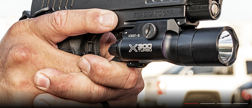 Surefire X300T-B Turbo High Candela Weaponlight - White LED, 650 Lumens, Fits Picatinny and Universal, 66,000 Candela, Thumbscrew Attachment, Matte Tan Finish Surefire X300T-B Turbo High Candela Weaponlight - White LED, 650 Lumens, Fits Picatinny and Universal, 66,000 Candela, Thumbscrew Attachment, Matte Tan Finish