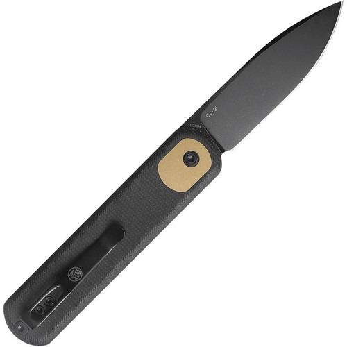 Vosteed Cutlery Corgi Trek Folding Knife - 2.99" 14C28N Black Drop Point Blade, Black Canvas Micarta Handles, Trek Lock Vosteed Cutlery Corgi Trek Folding Knife - 2.99" 14C28N Black Drop Point Blade, Black Canvas Micarta Handles, Trek Lock