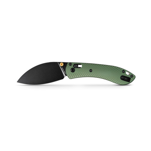 Vosteed Knives Mini Nightshade Folding Knife - 2.6" 14C28N Black Kukri Blade, Black Aluminum Handles, AXIS/Crossbar Lock - A0215