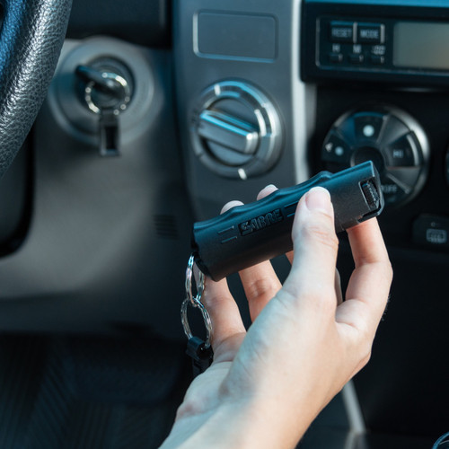 Sabre 3-IN-1 Defense Pepper Spray With Quick Release Key Ring - .54oz, Black, Aerosol Can Sabre 3-IN-1 Defense Pepper Spray With Quick Release Key Ring - .54oz, Black, Aerosol Can