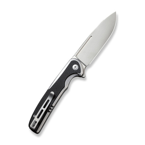 CIVIVI Knives Voltaic Flipper Knife -14C28N Bead Blasted Drop Point Blade, Stainless Steel Handles with Black G10 Inlays, Frame Lock - C20060-2 CIVIVI Knives Voltaic Flipper Knife -14C28N Bead Blasted Drop Point Blade, Stainless Steel Handles with Black G10 Inlays, Frame Lock - C20060-2