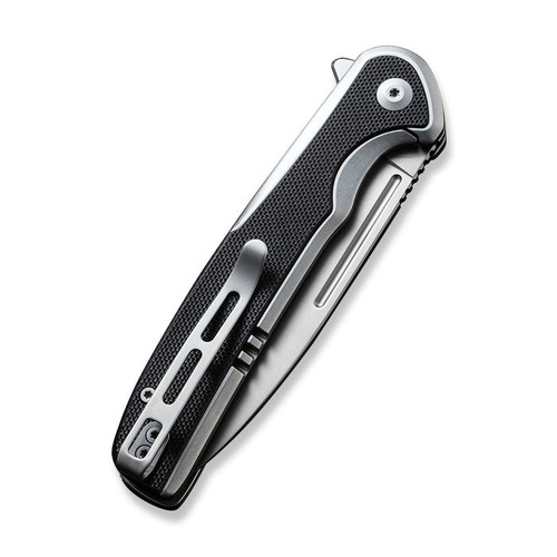 CIVIVI Knives Voltaic Flipper Knife -14C28N Bead Blasted Drop Point Blade, Stainless Steel Handles with Black G10 Inlays, Frame Lock - C20060-2 CIVIVI Knives Voltaic Flipper Knife -14C28N Bead Blasted Drop Point Blade, Stainless Steel Handles with Black G10 Inlays, Frame Lock - C20060-2