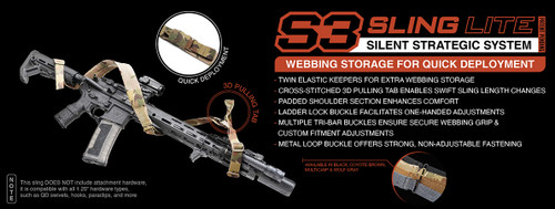 Strike Industries Strike Gear: S3 Sling LITE (Silent Strategic System) - Padded Sling, Wolf Gray Strike Industries Strike Gear: S3 Sling LITE (Silent Strategic System) - Padded Sling, Wolf Gray