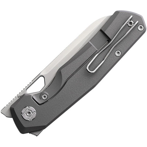 Kunwu Knives X-TAO Frame Lock Folding Knife - 3.5" Vanax Satin Sheepsfoot Blade, Gray Titanium Handles, Deep Carry Wire Pockey Clip - S703 Kunwu Knives X-TAO Frame Lock Folding Knife - 3.5" Vanax Satin Sheepsfoot Blade, Gray Titanium Handles, Deep Carry Wire Pockey Clip - S703