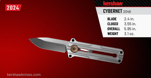 Kershaw Cybernet Manual OTF Knife - 2.4" Satin Spear Point D2 Blade, Gray Aluminum Handles Kershaw Cybernet Manual OTF Knife - 2.4" Satin Spear Point D2 Blade, Gray Aluminum Handles