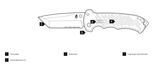 Gerber 06 FAST AUTO Folding Knife - 3.8" 7Cr17MoV Partially Serrated Tanto Blade, Black G10 Handles - 31-000216N